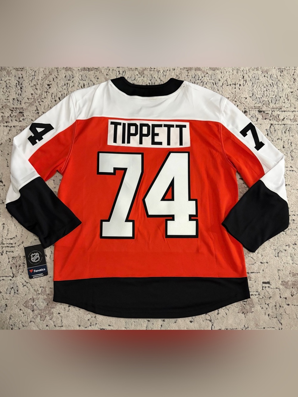 Fanatics Authentic Philadelphia Flyers Owen Tippett #74 Hockey Jersey Men’s Sz L - Picture 6 of 9